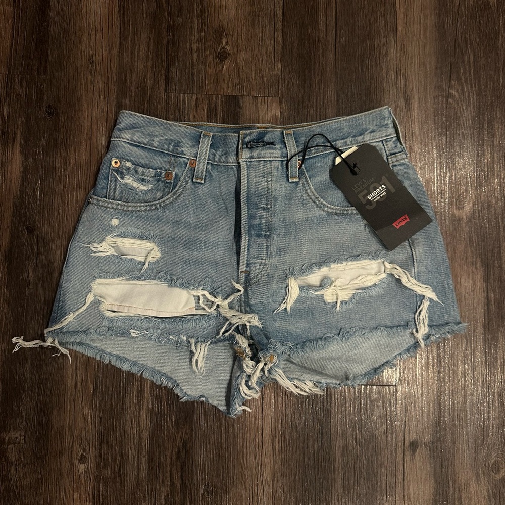Levi's Women's High Rise Denim Shorts - Blue